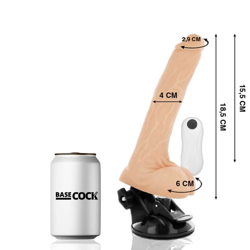 BASECOCK Vibrateur Articulable Télécommande Naturel 18.5 Cm -O- 4 Cm — vue détaillée