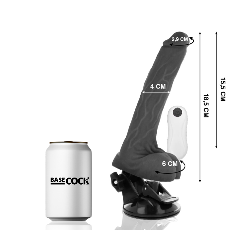 BASECOCK Vibrateur Articulable Télécommande Noir 18.5 Cm -O- 4 Cm — vue détaillée