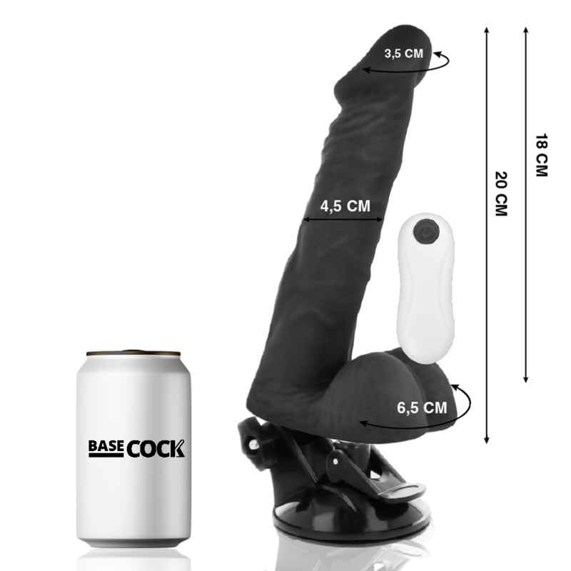 BASECOCK Vibrateur Articulable Télécommande Noir 20 Cm -O- 4.5 Cm — vue détaillée