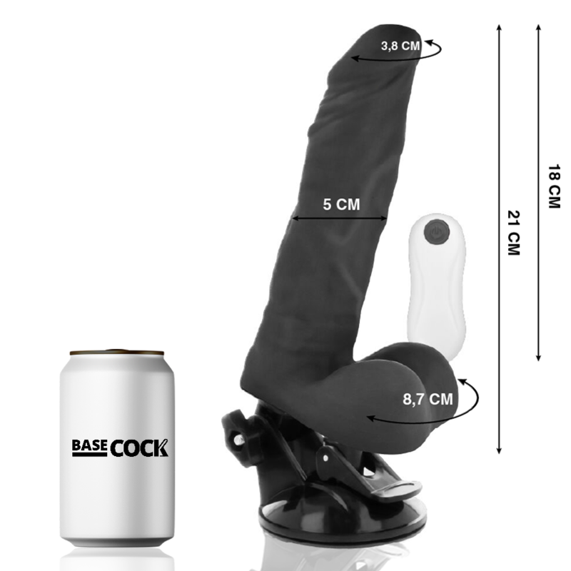 BASECOCK Vibrateur Articulable Télécommande Noir 21 Cm -O- 5 Cm — vue détaillée