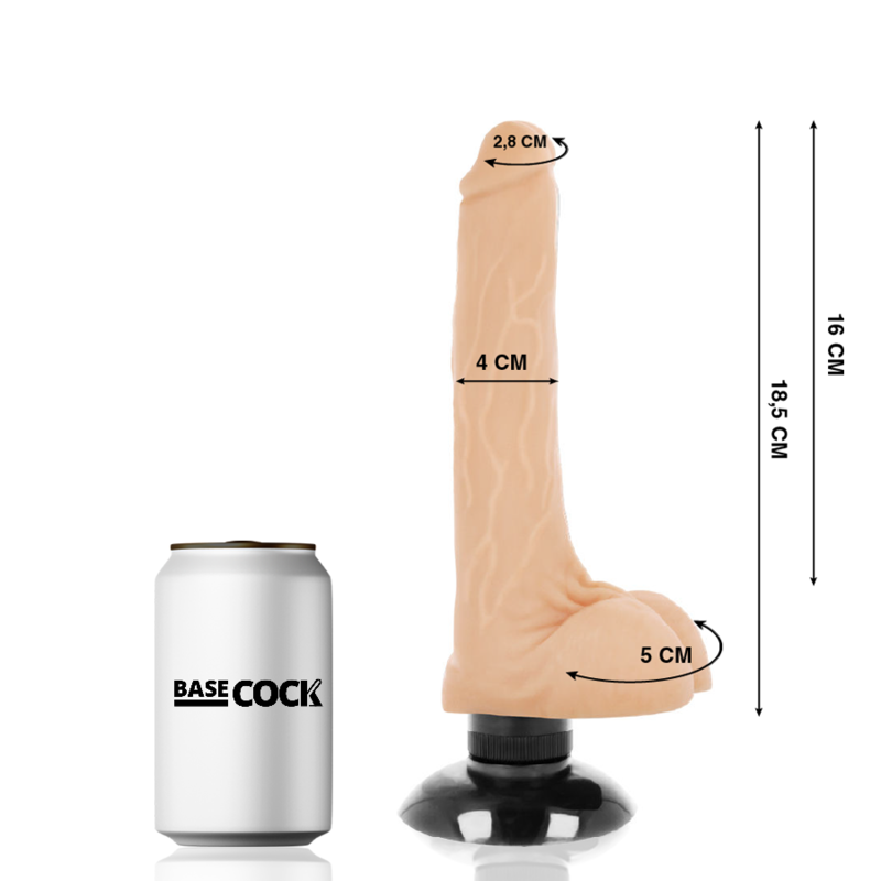 BASECOCK Vibrateur Réaliste 2-1 Naturel 18.5 Cm -O- 4 Cm — vue détaillée