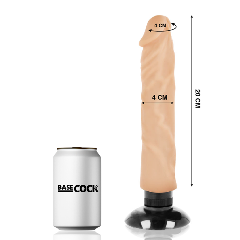 BASECOCK Vibrateur Réaliste 2-1 Naturel 20 Cm -O- 4 Cm — vue détaillée