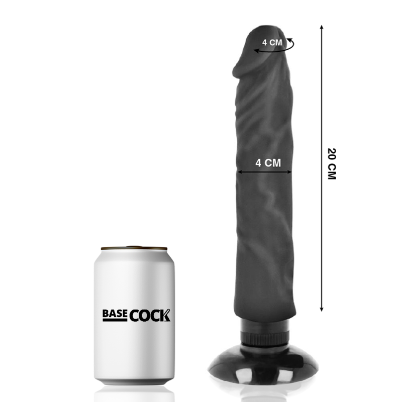 BASECOCK Vibrateur Réaliste 2-1 Noir 20 Cm -O- 4 Cm — vue détaillée