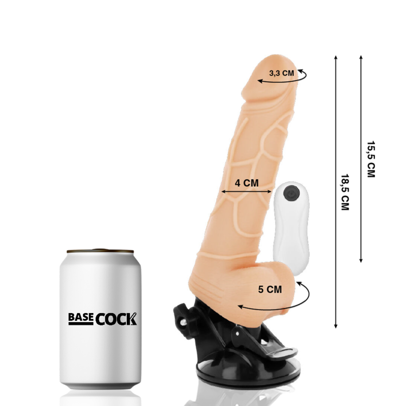 BASECOCK Vibrateur Télécommande Naturel Réaliste 18.5 Cm -O- 4Cm — vue détaillée