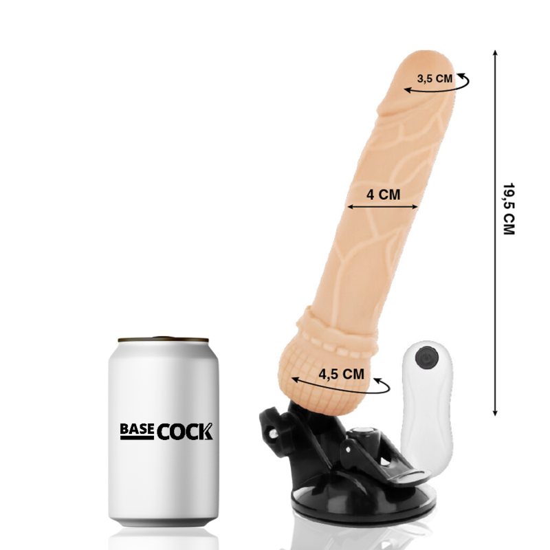 BASECOCK Vibrateur Télécommande Naturel Réaliste 19.5 Cm -O- 4 Cm — vue détaillée