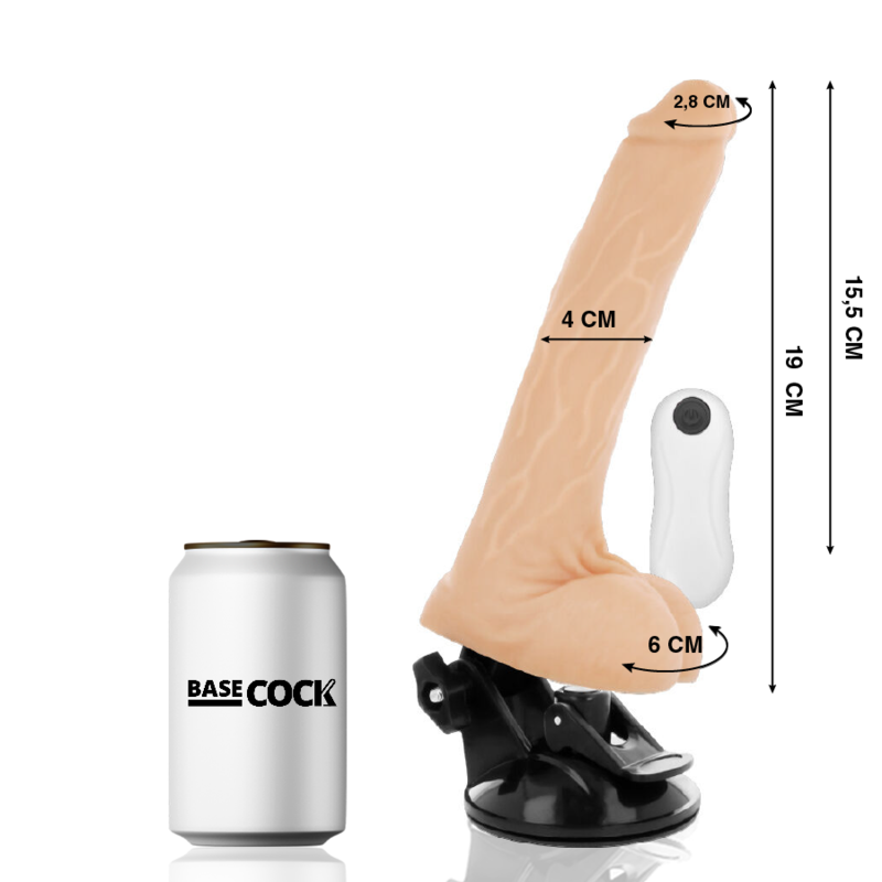 BASECOCK Vibrateur Naturel Réaliste Télécommande 19 Cm -O- 4 Cm - Aura Intime