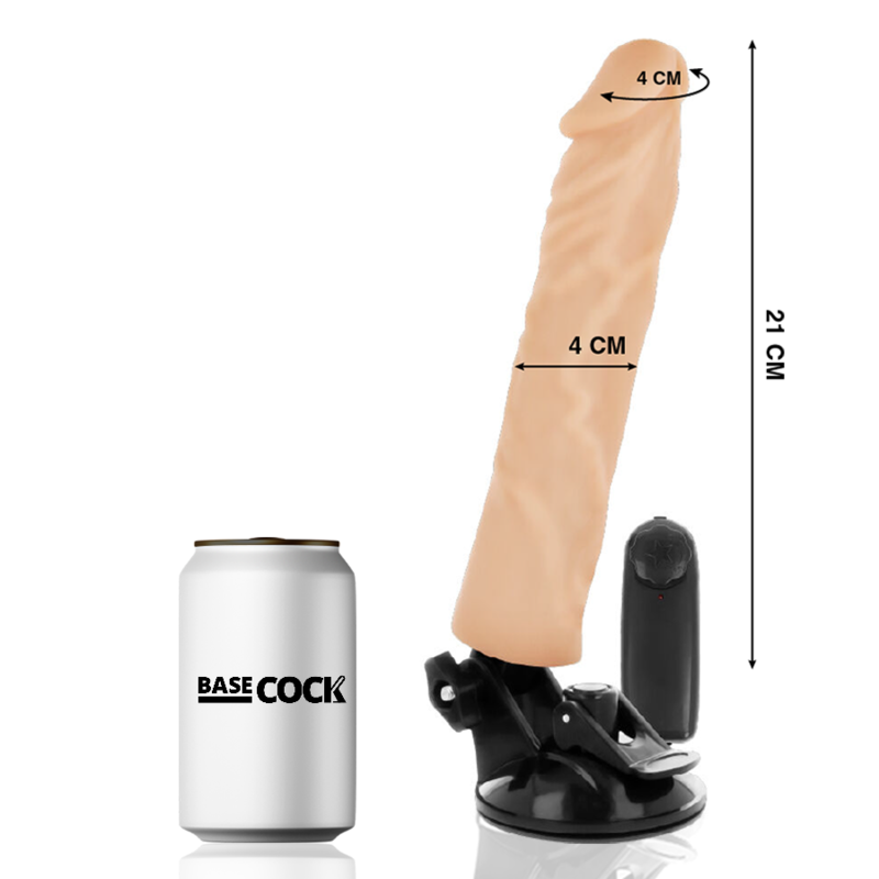 BASECOCK Vibrateur Réaliste Télécommande Naturel 21 Cm -O- 4 Cm — vue détaillée