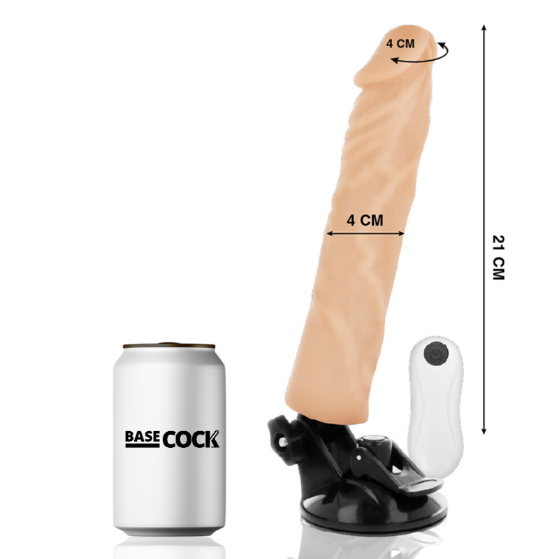 BASECOCK Vibrateur Réaliste Télécommande Naturel 21 Cm -O- 4 Cm — vue détaillée