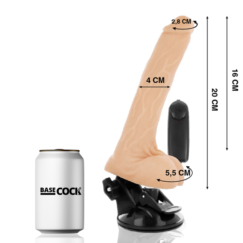 BASECOCK Vibrateur Naturel Réaliste Télécommande Testicules 20 Cm ... — vue détaillée