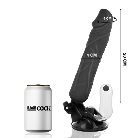 BASECOCK Vibrateur Réaliste Télécommande Noir 20 Cm -O- 4 Cm - Aura Intime