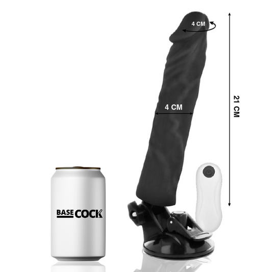 BASECOCK Vibrateur Réaliste Télécommande Noir 21 Cm -O- 4 Cm - Aura Intime