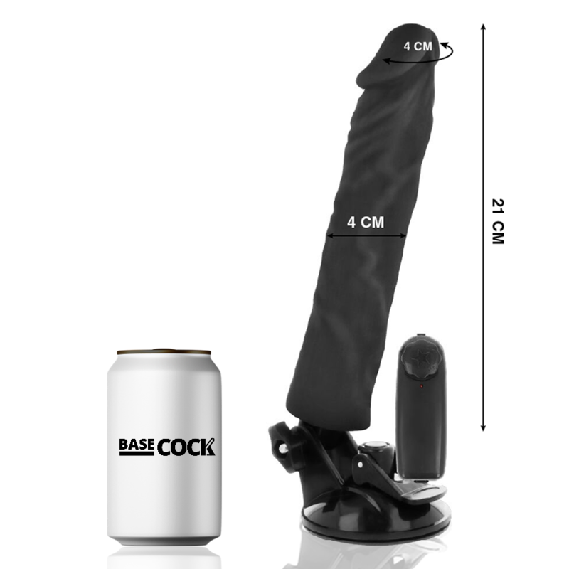 BASECOCK Vibrateur Réaliste Télécommande Noir 21 Cm -O- 4 Cm — vue détaillée