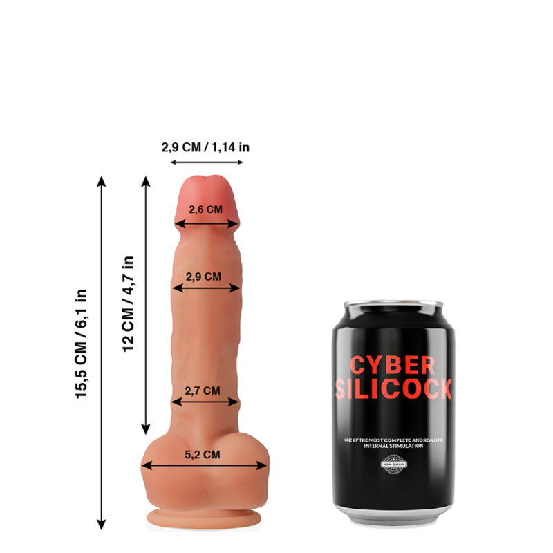 CYBER SILICOCK ANSEL SILICONE LIQUIDE SOUPLE ULTRA RÉALISTE 15.5 CM -O- ... — vue détaillée
