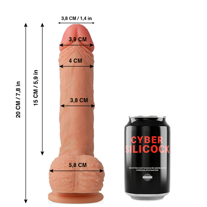 CYBER SILICOCK FREEMAN SILICONE LIQUIDE SOUPLE ULTRA RÉALISTE 20 CM -O- ... — vue détaillée
