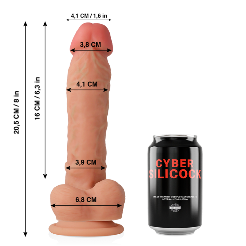 CYBER SILICOCK - Dong En Silicone Liquide Doux Ultra Réaliste 20.5 Cm -O- 4.1 Cm