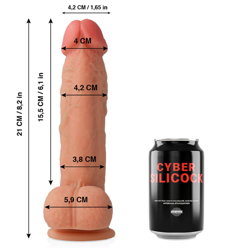 CYBER SILICOCK - Saul Silicone Liquide Souple Ultra Réaliste 21 Cm -O- 4.2 Cm