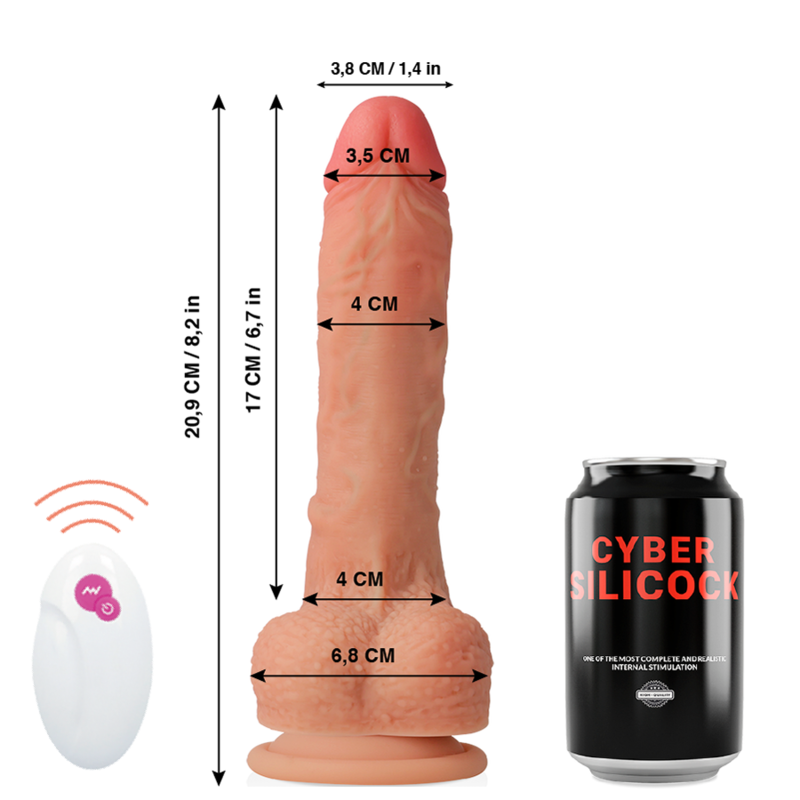 CYBER SILICOCK TÉLÉCOMMANDE RÉALISTE MASTER HUCK 20.9 CM -O- 4 CM — vue détaillée