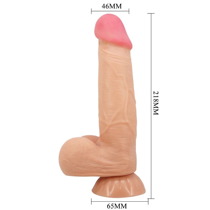 PRETTY LOVE - Série Sliding Skin Gode Réaliste Avec Ventouse Sliding Skin Télécommande Flesh 21,8 Cm