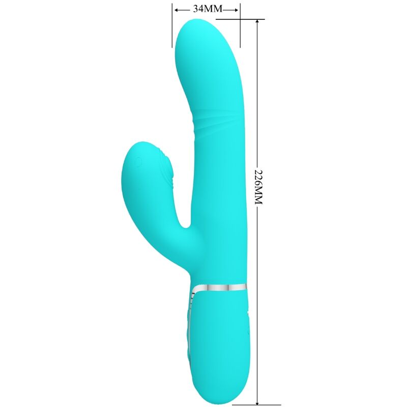 PRETTY LOVE PARTY UP VIBRATEUR MULTIFONCTION G-SPOT VERT AQUA — vue détaillée
