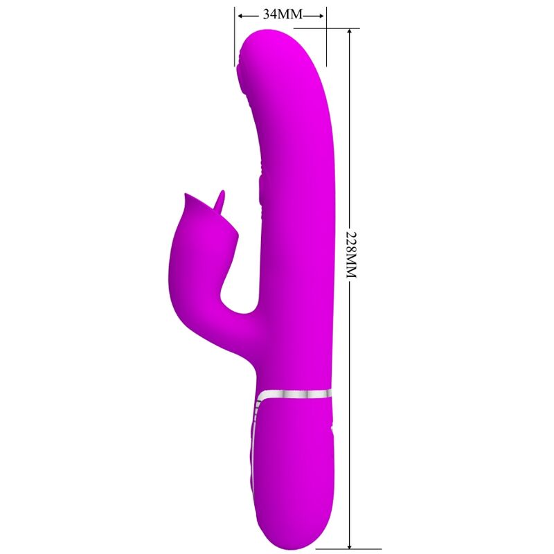 PRETTY LOVE FLIRTATION VIBRATEUR LAPIN À LÉCHER FUCHSIA — vue détaillée
