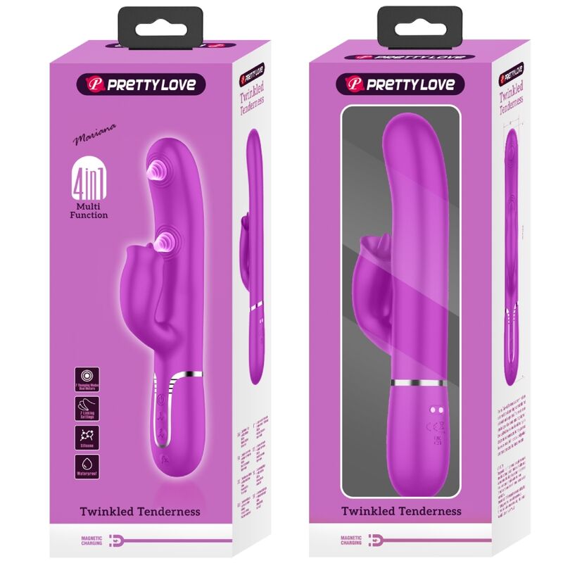 PRETTY LOVE FLIRTATION VIBRATEUR LAPIN À LÉCHER FUCHSIA — vue arrière