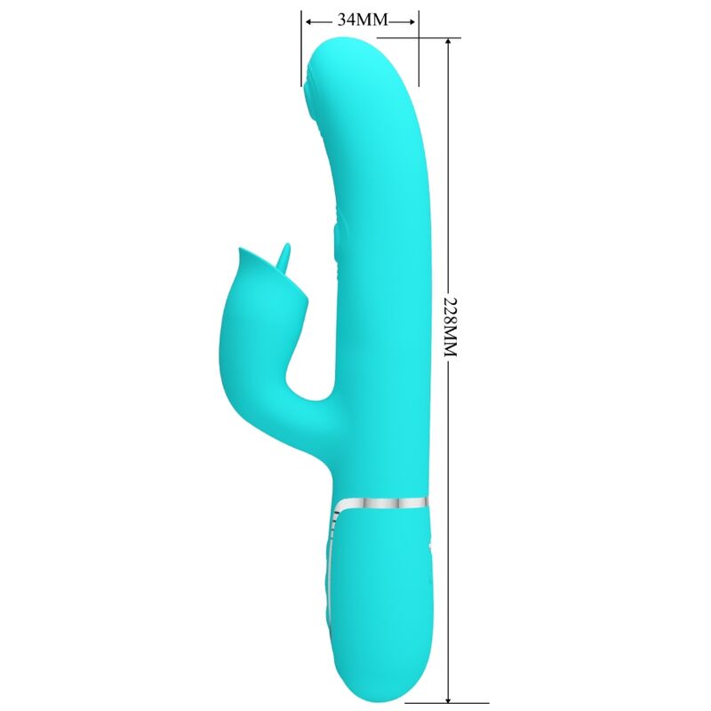 PRETTY LOVE FLIRTATION VIBRATEUR LAPIN À LÉCHER VERT AQUA — vue détaillée