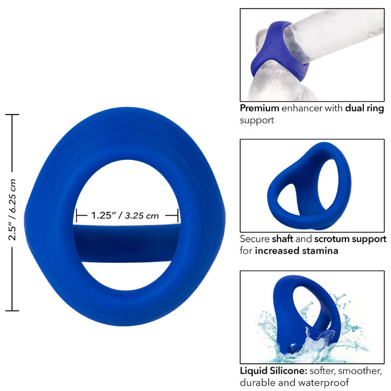 CALEXOTICS ADMIRAL COCK BALL DOUBLE ANNEAU BLEU — vue arrière