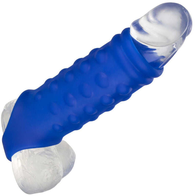 CALEXOTICS ADMIRAL COUVERCLE PÉNIS PERLES SILICONE LIQUIDE BLEU — accessoires inclus