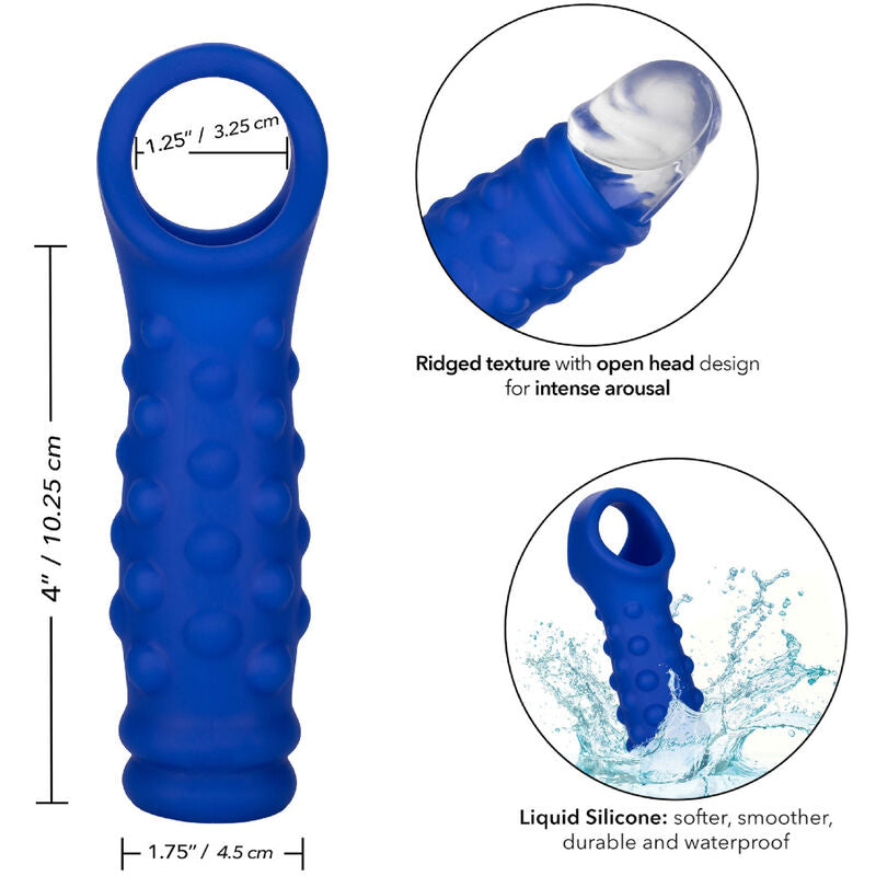 CALEXOTICS ADMIRAL COUVERCLE PÉNIS PERLES SILICONE LIQUIDE BLEU — vue arrière