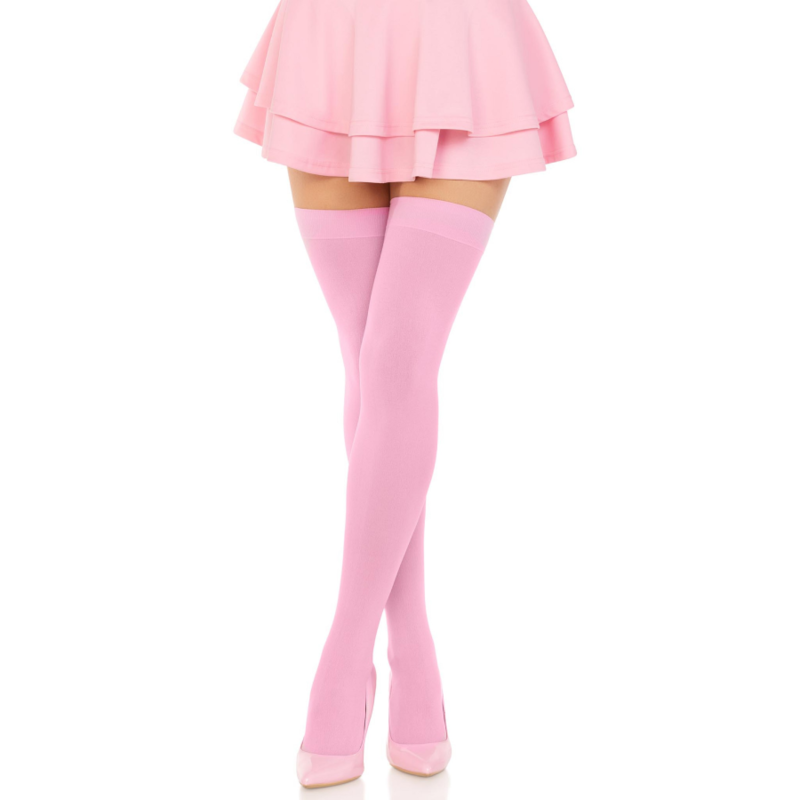 LEG AVENUE HOSIERY Cuisses Hautes Nylon Rose — vue arrière