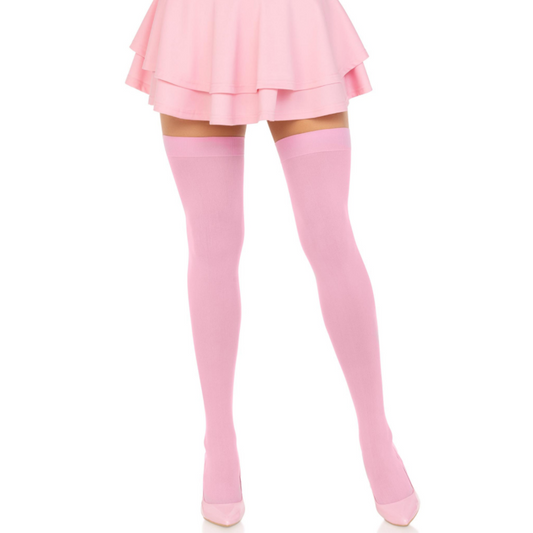 LEG AVENUE HOSIERY Cuisses Hautes Nylon Rose - Aura Intime