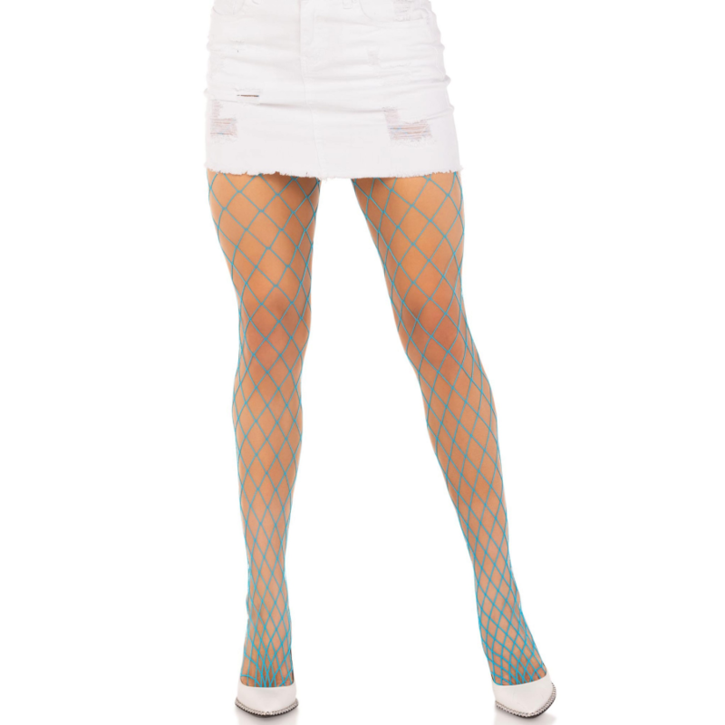 LEG AVENUE HOSIERY Collants Résille Diamant Bleu - Aura Intime