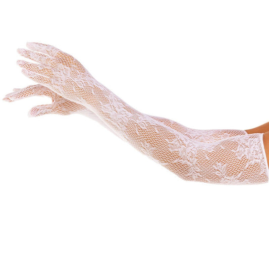 LEG AVENUE HOSIERY Gants Fleurs Rouges Blancs - Aura Intime