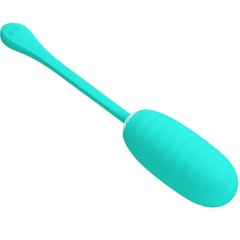 PRETTY LOVE SMART Oeuf Vibrant Rechargeable Kirk Aqua Vert — accessoires inclus