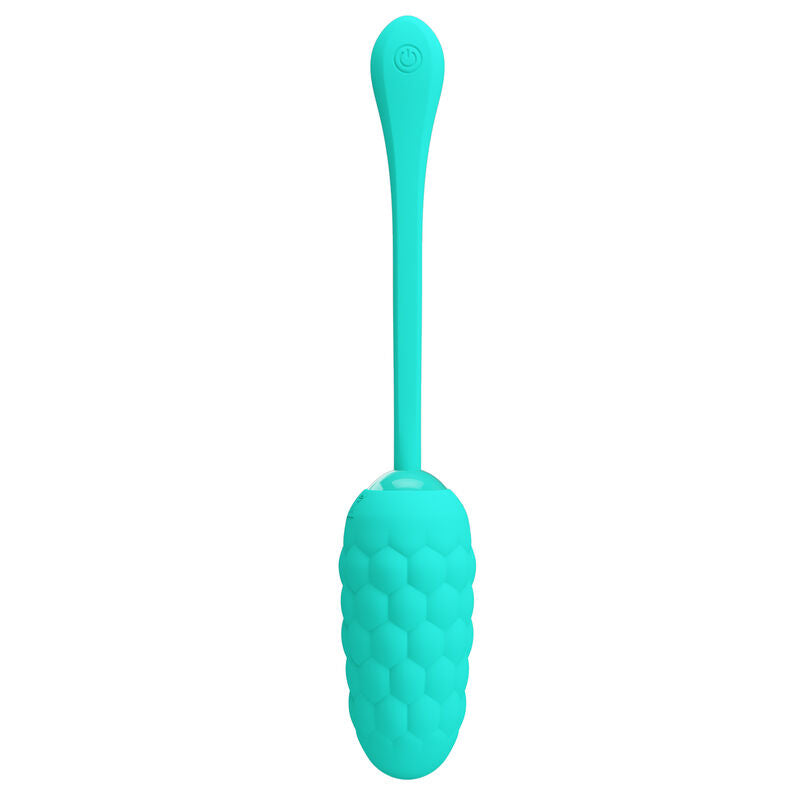 PRETTY LOVE SMART Oeuf Vibrant Texture Marine Rechargeable Aqua Green — accessoires inclus