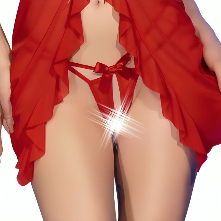 CHILIROSE BABYDOLLS Cr 4696 Babydoll & String Sans Crotchless Rouge L/Xl — vue alternative