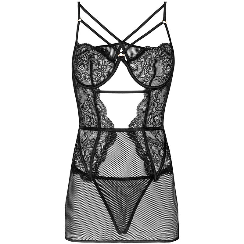 LIVCO CORSETTI SETS Chemise + Culotte Baririn Lc 90633 Noir — vue alternative
