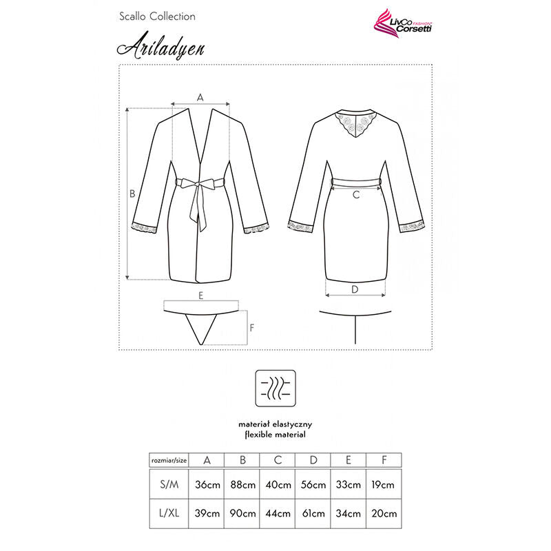 LIVCO CORSETTI SETS Ariladyen Lc 90568 Robe Chambre + Culotte Noir L/Xl — vue alternative