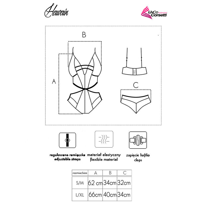 LIVCO CORSETTI BODIES Body Hawain Lc 90665 Noir L/Xl — vue arrière