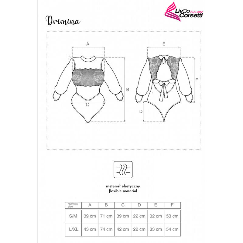 LIVCO CORSETTI BODIES Body Drimina Lc90690 Bleu Marine L/Xl — vue arrière