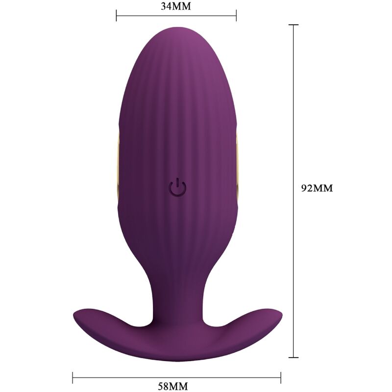 PRETTY LOVE BOTTOM PLUG ANAL CONTRÔLÉ PAR APPLICATION JEFFERSON VIOLET — accessoires inclus