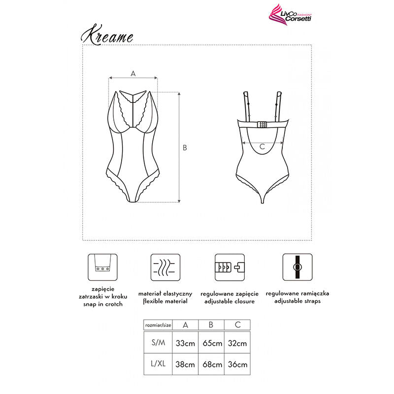LIVCO CORSETTI BODIES Corps Kreame Lc 90546 Noir — accessoires inclus