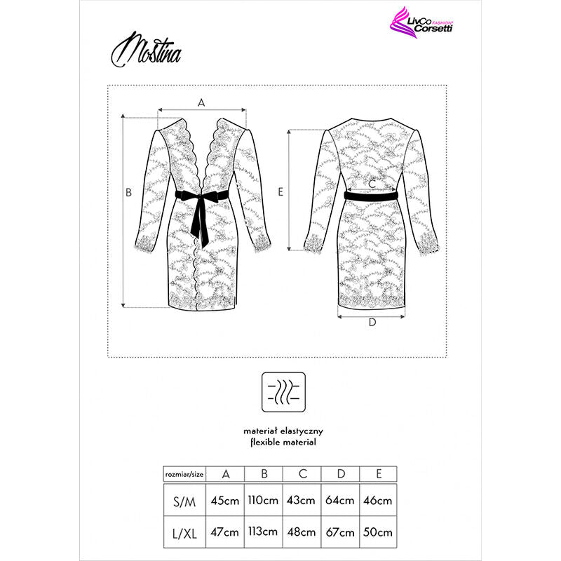 LIVCO CORSETTI ACCESORIES Mostina Lc 90641 Robe G Noir — accessoires inclus