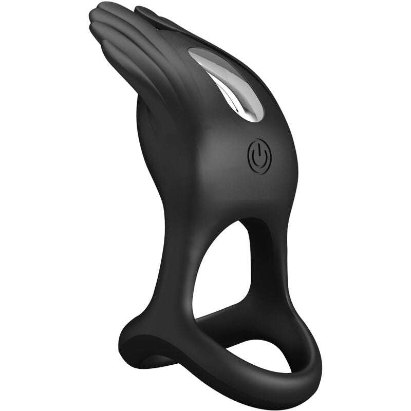 PRETTY LOVE MALE SILAS ANNEAU PÉNIS VIBRANT 7 VIBRATIONS SILICONE NOIR — vue alternative
