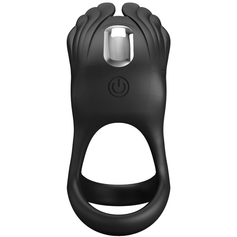 PRETTY LOVE MALE SILAS ANNEAU PÉNIS VIBRANT 7 VIBRATIONS SILICONE NOIR — vue arrière