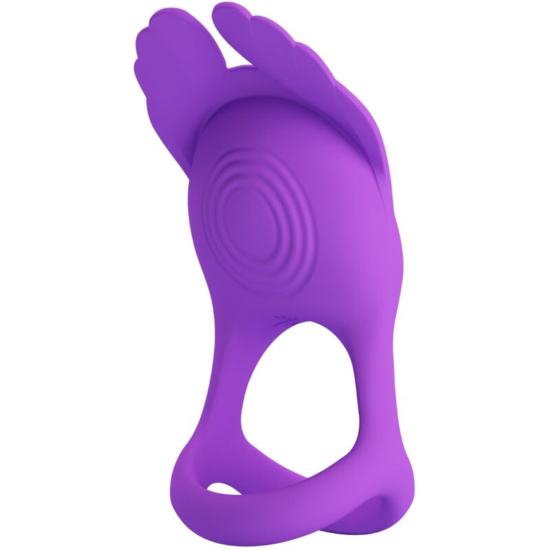 PRETTY LOVE MALE SILAS ANNEAU PÉNIS VIBRANT 7 VIBRATIONS SILICONE VIOLET - Aura Intime