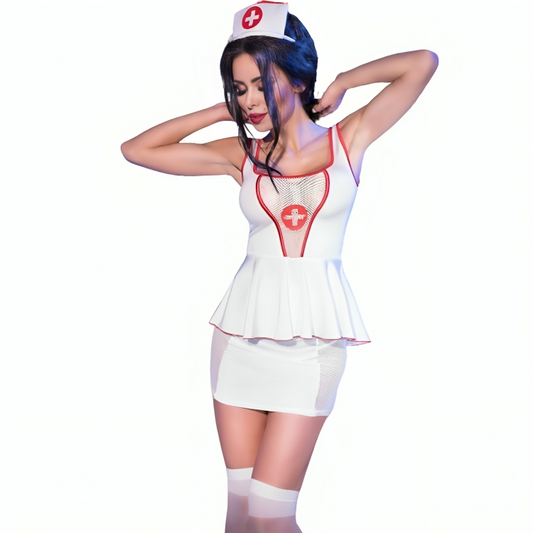 CHILIROSE COSTUMES Cr 4160 Costume Haut Jupe Dinfirmière S/M - Aura Intime