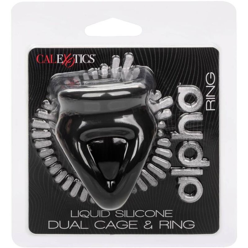 CALEXOTICS ALPHA BAGUE DUAL CAGE NOIR — vue détaillée