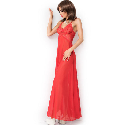 CHILIROSE BABYDOLLS Cr 3883 Babydoll Long Rouge S/M - Aura Intime