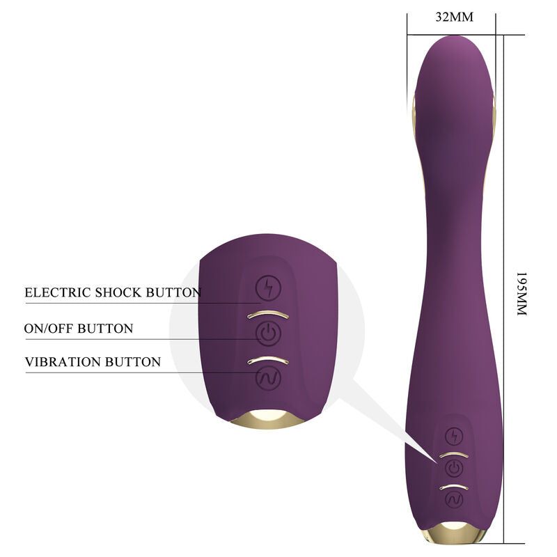 PRETTY LOVE HIGH GRADE HECTOR ELECTROSHOCK VIBRATEUR PAR APP CONTROL VIOLET — vue arrière